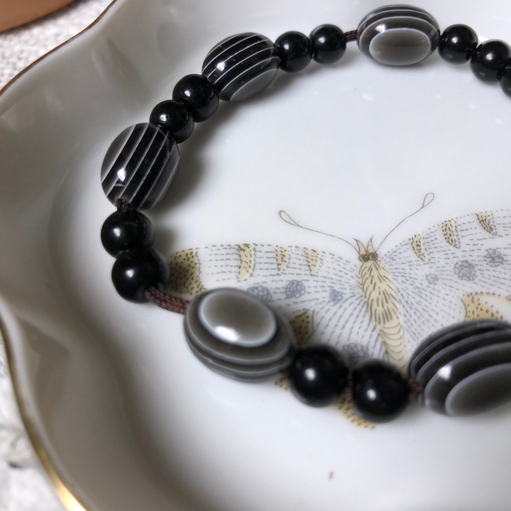 Glass bead art bead‎ adjustable bracelet - Picture 3 of 5